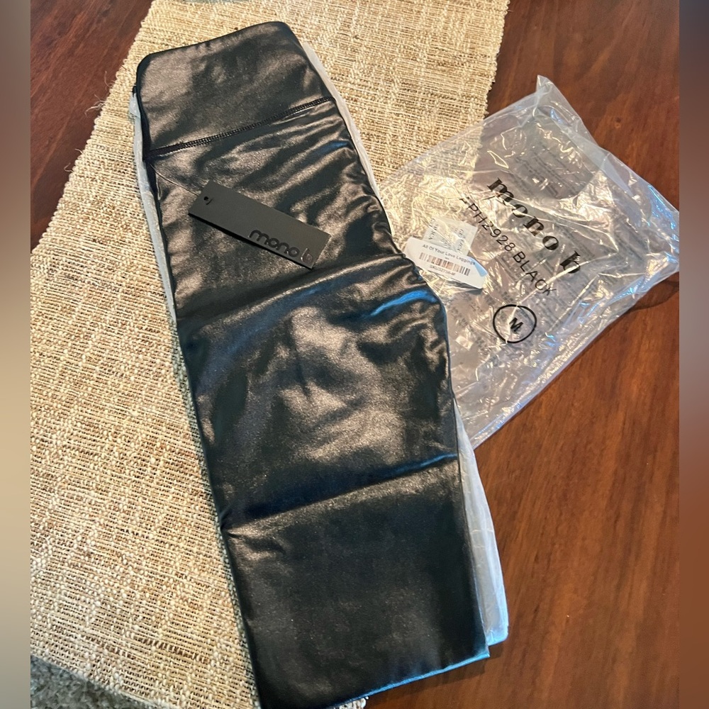 NWT Mono B Faux Leather Leggings - Medium